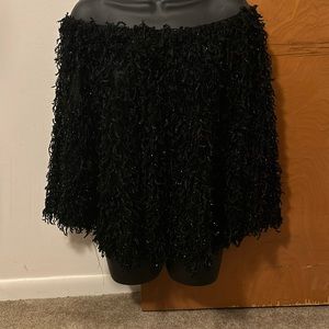 Black holiday top off the shoulder